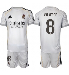 Men Real Madrid 2026 Soccer Jerseys White #8 VALVERDE