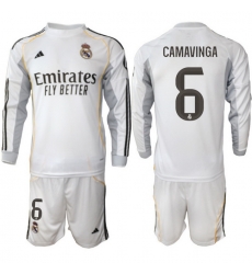 Men Real Madrid 2026 Soccer Jerseys White Long #6 CAMAVINGA Men Real Madrid 2026 Soccer Jerseys White Long #6 CAMAVINGA