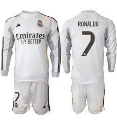 Men Real Madrid 2026 Soccer Jerseys White Long #7 RONALDO Men Real Madrid 2026 Soccer Jerseys White Long #7 RONALDO