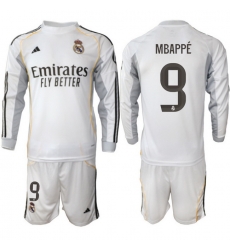 Men Real Madrid 2026 Soccer Jerseys White Long #9 MBAPPE Men Real Madrid 2026 Soccer Jerseys White Long #9 MBAPPE