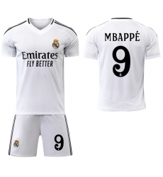 Men Real Madrid #9 Mbappe White Home Soccer Jersey Men Real Madrid #9 Mbappe White Home Soccer Jersey