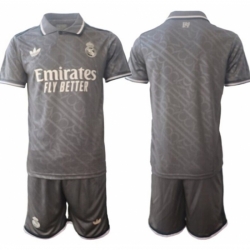 Men Real Madrid Custom 24 25 Gray Third Soccer Jersey Suit