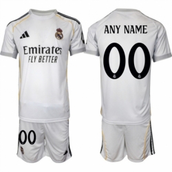 Men Real Madrid Custom 25 26 White Home Soccer Jersey Suit