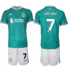 Men Liverpool 2026 Soccer Jerseys Teal #7 LUIS DIAZ