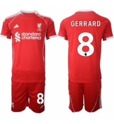 Men Liverpool 8 Steven Gerrard 2025 Red Home Soccer Jersey Suit Men Liverpool 8 Steven Gerrard 2025 Red Home Soccer Jersey Suit
