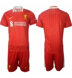 Men Liverpool Custom 2024 25 Red Home Soccer Jersey Suit Men Liverpool Custom 2024 25 Red Home Soccer Jersey Suit