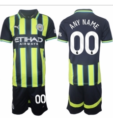 Men Manchester City Custom 2024 25 Navy Away Soccer Jersey Suit Men Manchester City Custom 2024 25 Navy Away Soccer Jersey Suit