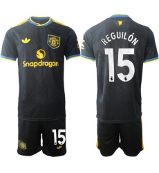 Men Manchester United 2026 Soccer Jerseys Black #15 REGUILON