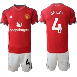 Men Manchester United 2026 Soccer Jerseys Red #4 DE LIGT