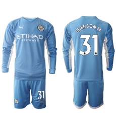 Men Manchester City Long Sleeve Soccer Jerseys 501