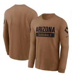 Men Arizona Cardinals 2023 Brown Salute To Service Long Sleeve T Shirt Men Arizona Cardinals 2023 Brown Salute To Service Long Sleeve T Shirt