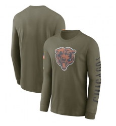 Men Chicago Bears Olive 2022 Salute To Service Long Sleeve T Shirt Men Chicago Bears Olive 2022 Salute To Service Long Sleeve T Shirt