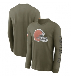 Men Cleveland Browns Olive 2022 Salute To Service Long Sleeve T Shirt Men Cleveland Browns Olive 2022 Salute To Service Long Sleeve T Shirt