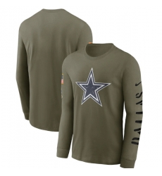 Men Dallas Cowboys Olive 2022 Salute To Service Long Sleeve T Shirt Men Dallas Cowboys Olive 2022 Salute To Service Long Sleeve T Shirt