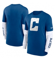 Men Indianapolis Colts Heather Blue Slub Fashion Long Sleeve T Shirt Men Indianapolis Colts Heather Blue Slub Fashion Long Sleeve T Shirt