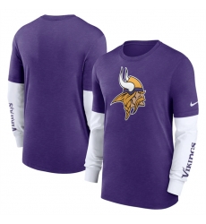 Men Minnesota Vikings Heather Purple Slub Fashion Long Sleeve T Shirt Men Minnesota Vikings Heather Purple Slub Fashion Long Sleeve T Shirt