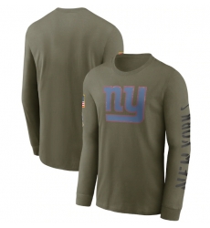Men New York Giants Olive 2022 Salute To Service Long Sleeve T Shirt Men New York Giants Olive 2022 Salute To Service Long Sleeve T Shirt