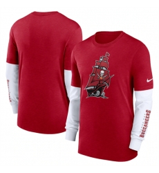 Men Tampa Bay Buccaneers Heather Red Slub Fashion Long Sleeve T Shirt Men Tampa Bay Buccaneers Heather Red Slub Fashion Long Sleeve T Shirt