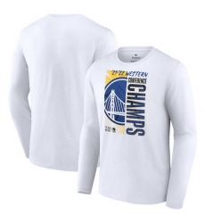 Men Golden State Warriors 2022 White Western Conference Champions Locker Room Long Sleeve T Shirt Men Golden State Warriors 2022 White Western Conference Champions Locker Room Long Sleeve T Shirt