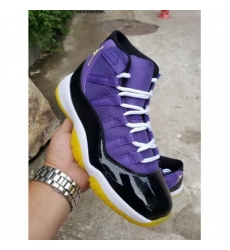 Air Jordan 11 Retro New Purple Yellow Lakers Men Basketball Shoes