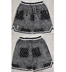 Men Chicago Bulls Black Grey Shorts Men Chicago Bulls Black Grey Shorts