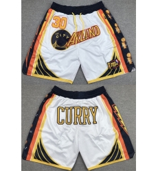 Men Golden State Warriors 30 Stephen Curry White Shorts Men Golden State Warriors 30 Stephen Curry White Shorts