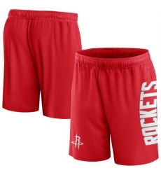 Men Houston Rockets Red Post Up Mesh Shorts Men Houston Rockets Red Post Up Mesh Shorts