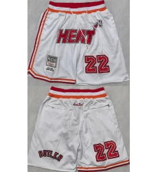 Men Miami Heat White 22 Shorts Men Miami Heat White 22 Shorts