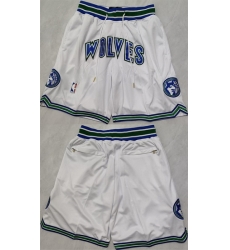 Men Minnesota Timberwolves White Shorts Men Minnesota Timberwolves White Shorts