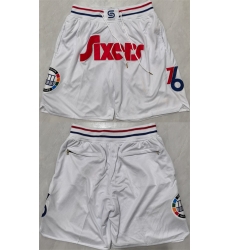 Men Philadelphia 76ers White Shorts 1