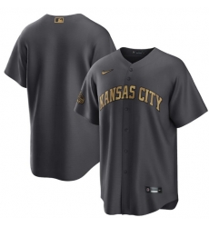 Men Kansas City Royals Blank 2022 All Star Charcoal Cool Base Stitched Baseball Jersey Men Kansas City Royals Blank 2022 All Star Charcoal Cool Base Stitched Baseball Jersey