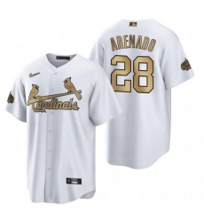 Men St Louis St.Louis Cardinals 28 Nolan Arenado 2022 All Star White Cool Base Stitched Baseball Jersey Men St Louis St.Louis Cardinals 28 Nolan Arenado 2022 All Star White Cool Base Stitched Baseball Jersey
