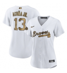 Women Atlanta Braves 13 Ronald Acuna Jr 2022 All Star White Stitched Baseball Jersey Women Atlanta Braves 13 Ronald Acuna Jr 2022 All Star White Stitched Baseball Jersey