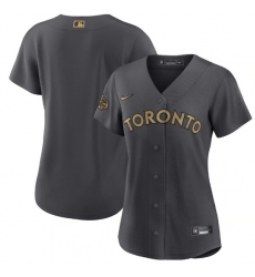 Women Toronto Blue Jays Blank 2022 All Star Charcoal Stitched Baseball Jersey Women Toronto Blue Jays Blank 2022 All Star Charcoal Stitched Baseball Jersey