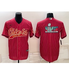 Men Kansas City Chiefs Red With Super Bowl LVII Big Logo Cool Base Stitched Baseball Jersey Men Kansas City Chiefs Red With Super Bowl LVII Big Logo Cool Base Stitched Baseball Jersey