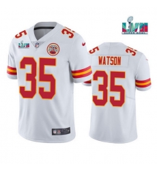 Men Women Youth Toddler Kansas City Chiefs 35 Jaylen Watson White Super Bowl LVII Patch Vapor Untouchable Limited Stitched Jersey Men Women Youth Toddler Kansas City Chiefs 35 Jaylen Watson White Super Bowl LVII Patch Vapor Untouchable Limited Stitched Jersey
