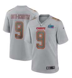 Men Women Youth Toddler Kansas City Chiefs 9 JuJu Smith Schuster Grey Super Bowl LVII Patch Atmosphere Fashion Stitched Game Jersey Men Women Youth Toddler Kansas City Chiefs 9 JuJu Smith Schuster Grey Super Bowl LVII Patch Atmosphere Fashion Stitched Game Jersey