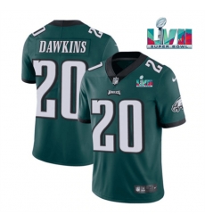 Men Philadelphia Eagles 20 Brian Dawkins Green Super Bowl LVII Patch Vapor Untouchable Limited Stitched Jersey Men Philadelphia Eagles 20 Brian Dawkins Green Super Bowl LVII Patch Vapor Untouchable Limited Stitched Jersey