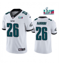 Men Women Youth Toddler Philadelphia Eagles 26 Miles Sanders White Super Bowl LVII Patch Vapor Untouchable Limited Stitched Jersey Men Women Youth Toddler Philadelphia Eagles 26 Miles Sanders White Super Bowl LVII Patch Vapor Untouchable Limited Stitched Jersey