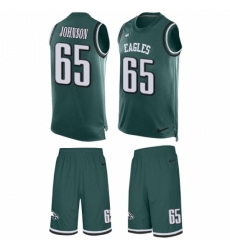Men's Nike Philadelphia Eagles #65 Lane Johnson Limited Midnight Green Tank Top Suit NFL Jersey Men's Nike Philadelphia Eagles #65 Lane Johnson Limited Midnight Green Tank Top Suit NFL Jersey