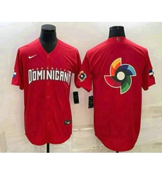 Men Dominican Republic Baseball 2023 Red World Big Logo With Patch Classic Stitched Jerseys Men Dominican Republic Baseball 2023 Red World Big Logo With Patch Classic Stitched Jerseys