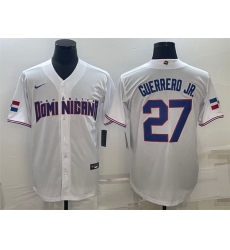 Men Dominican Republic Baseball 27 Vladimir Guerrero Jr 2023 White World Baseball Classic Stitched Jersey Men Dominican Republic Baseball 27 Vladimir Guerrero Jr 2023 White World Baseball Classic Stitched Jersey