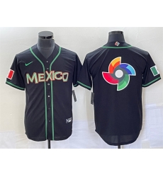 Men Mexico Baseball 2023 Black World Baseball Classic Team Big Logo Stitched Jersey 2 Men Mexico Baseball 2023 Black World Baseball Classic Team Big Logo Stitched Jersey 2