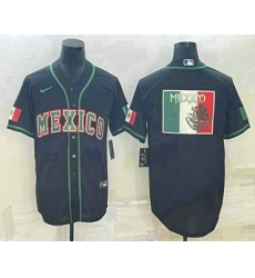 Men Mexico Baseball 2023 Black World Big Logo Classic Stitched Jerseys Men Mexico Baseball 2023 Black World Big Logo Classic Stitched Jerseys