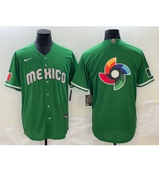 Men Mexico Baseball 2023 Green World Baseball Big Logo Classic Stitched JerseyS 1 Men Mexico Baseball 2023 Green World Baseball Big Logo Classic Stitched JerseyS 1