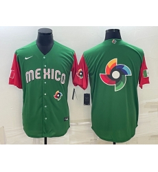 Men Mexico Baseball 2023 Green World Baseball Big Logo With Patch Classic Stitched Jersey Men Mexico Baseball 2023 Green World Baseball Big Logo With Patch Classic Stitched Jersey