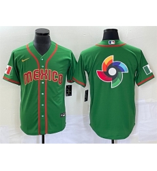 Men Mexico Baseball 2023 Green World Baseball Classic Team Big Logo Stitched Jerseys Men Mexico Baseball 2023 Green World Baseball Classic Team Big Logo Stitched Jerseys