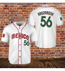 Men Mexico Baseball 56 Randy Arozarena 2023 white World Baseball Classic Stitched Jersey Men Mexico Baseball 56 Randy Arozarena 2023 white World Baseball Classic Stitched Jersey