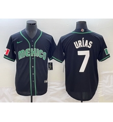 Men Mexico Baseball 7 Julio Urias 2023 Black World Baseball Classic Stitched JerseyS Men Mexico Baseball 7 Julio Urias 2023 Black World Baseball Classic Stitched JerseyS
