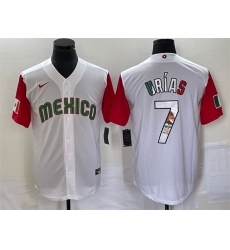 Men Mexico Baseball 7 Julio Urias 2023 White Red World Baseball With Patch Classic Stitched Jersey 2 Men Mexico Baseball 7 Julio Urias 2023 White Red World Baseball With Patch Classic Stitched Jersey 2